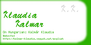 klaudia kalmar business card